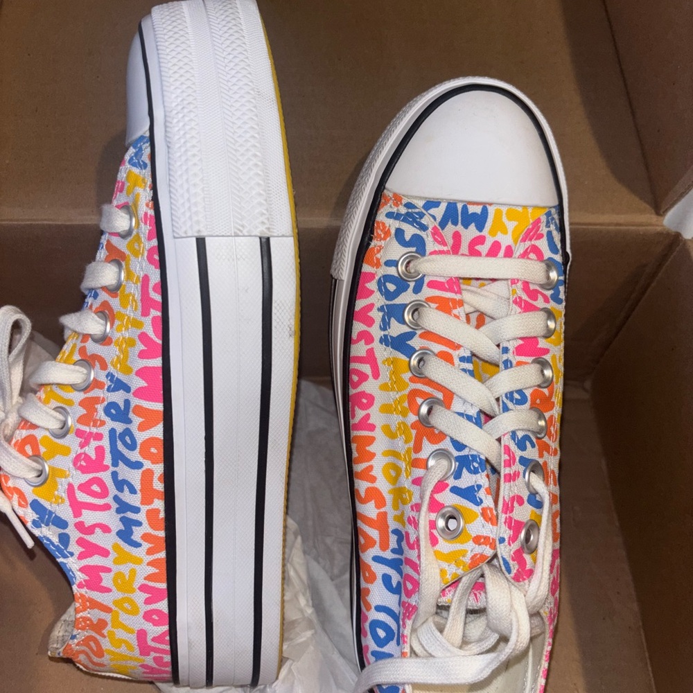 NWT Converse x Mystory Limited Edition Platform Converse - Size 7 - Picture 2 of 5